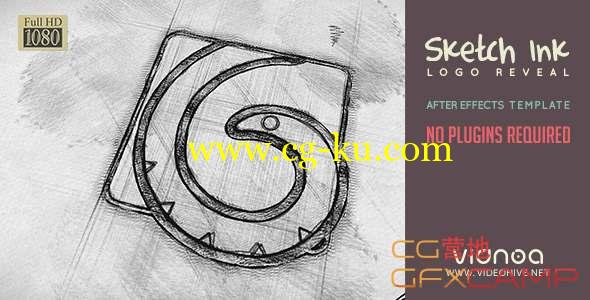 AE模板-手绘设计Logo动画 Sketch Ink Logo Reveal的图片1