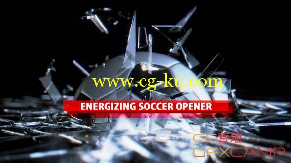 AE模板-玻璃破碎足球场包装片头 Energizing Soccer Opener的图片1