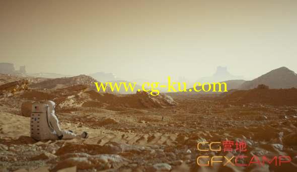 C4D制作火星地表沙漠场景教程 Cinema 4D - Create a Detailed Mars Landscape Using Octane Displacement的图片1