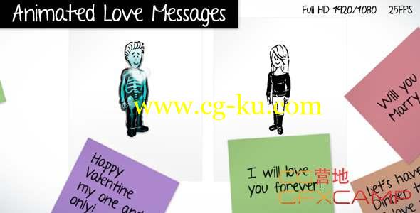 AE模板-手绘便签爱情相册片头 Animated Love Messages的图片1