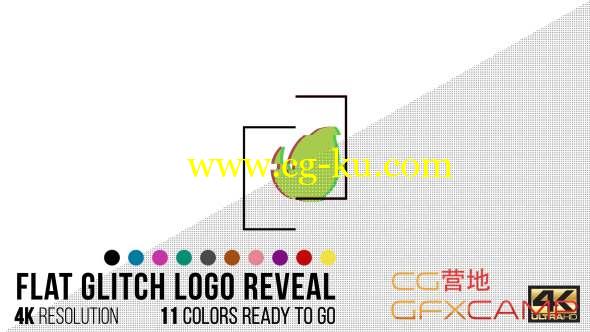AE模板-图形撕裂Logo动画 Flat Glitch Logo Reveal的图片1