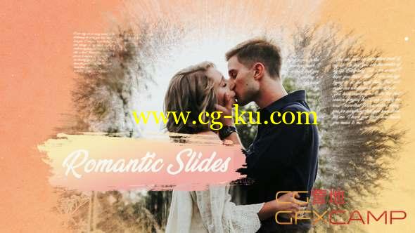 AE模板-水墨遮罩浪漫婚礼相册照片开场 Romantic Ink Slideshow的图片1