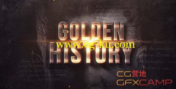 AE模板-历史事件介绍宣传片头 Golden History的图片1