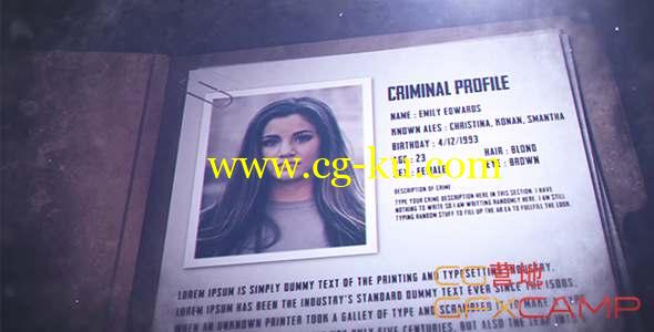 AE模板-犯罪档案片头包装 Crime File的图片1
