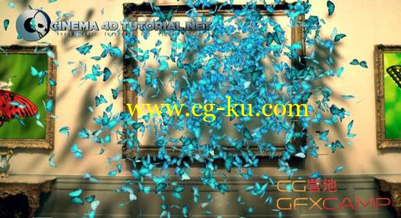 C4D TP粒子制作蝴蝶 Cinema4dtutorial.net – butterfly thinking particles xpresso的图片1