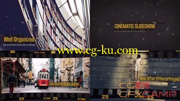 AE模板-胶片图片展示片头 Cinematic Slideshow的图片1