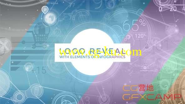 AE模板-科技感信息数据Logo动画 Logo Reveal With Elements Of Infographics的图片1