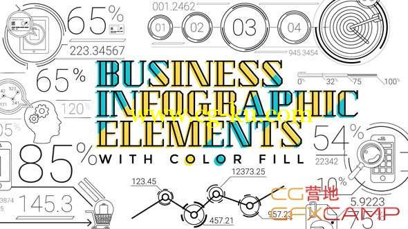 AE模板-线条数据信息ICON图标动画 30 Line Infographic Elements的图片1