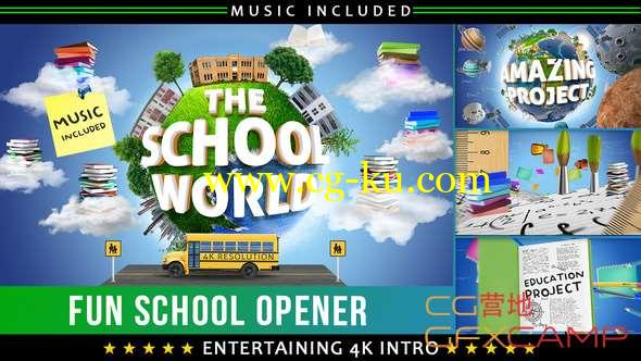 AE模板-学习教育三维动画片头 School Education Opener的图片1