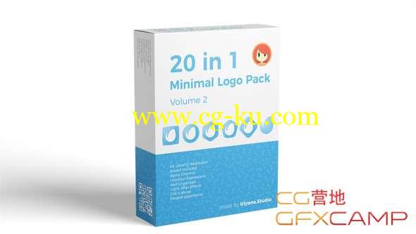 AE模板-简洁商务Logo动画 20 in 1 Minimal Logo Pack的图片1