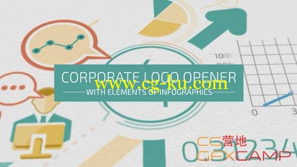 AE模板-信息数据展示Logo动画 Corporate Logo Opener With Elements Of Infographics的图片1
