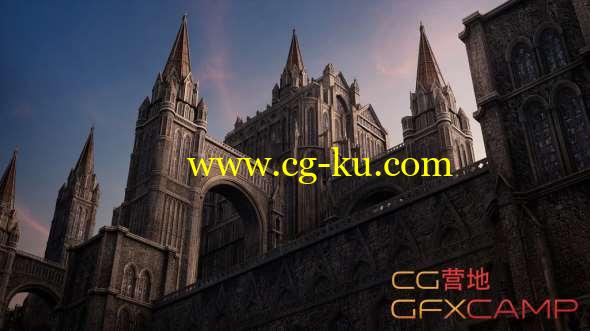 哥特建筑场景3D模型 Kitbash3D - Gothic (MA/OBJ/FBX格式)的图片1