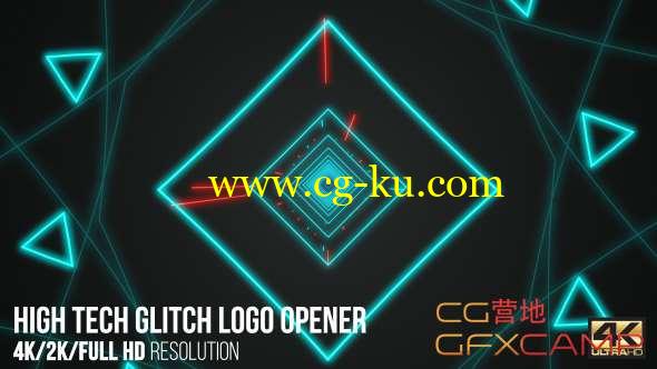 AE模板-高科技图形Logo动画 High Tech Glitch Logo Opener的图片1