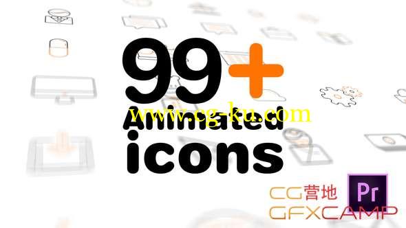 PR预设-线框图标ICON动画 99+ Icons Mogrt的图片1
