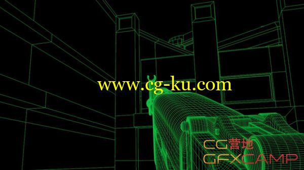 C4D线框虚拟漫游 Virtual Walkthrough- First Person Video Game Style Animation In Cinema 4D的图片1