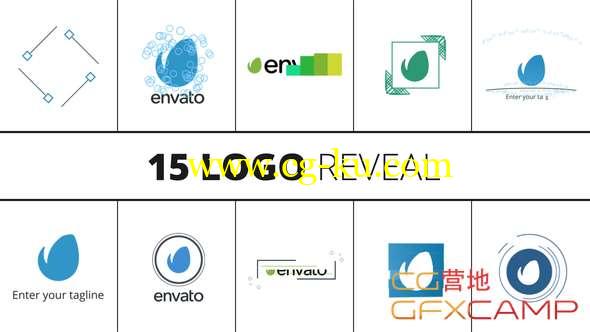 AE模板-15组扁平化图形Logo动画 Logofolio的图片1