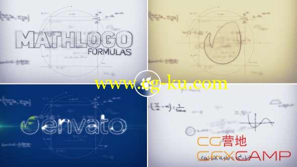 AE模板-数学公式汇聚Logo动画 Math Formulas Logo Reveal的图片1
