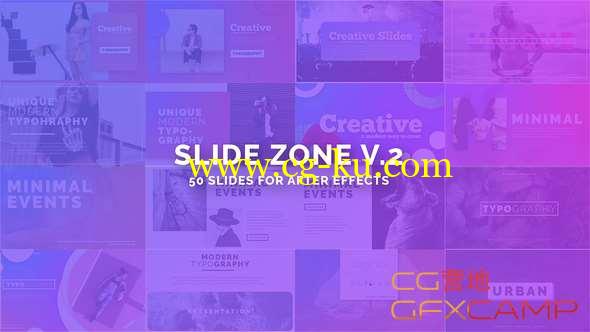 AE模板-时尚图片视频滑动遮罩展示 Slide Zone v2的图片1