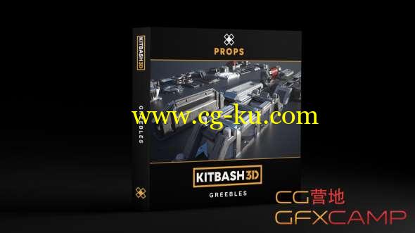 科幻电缆管道零部件C4D/E3D模型 Kitbash3D - Props: Greebles的图片1