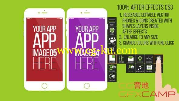 AE模板-扁平化手机APP宣传动画 App Promotion的图片1