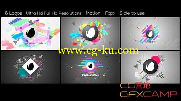 FCPX + Apple Motion模板-彩色图形Logo动画 Abstract Logos的图片1