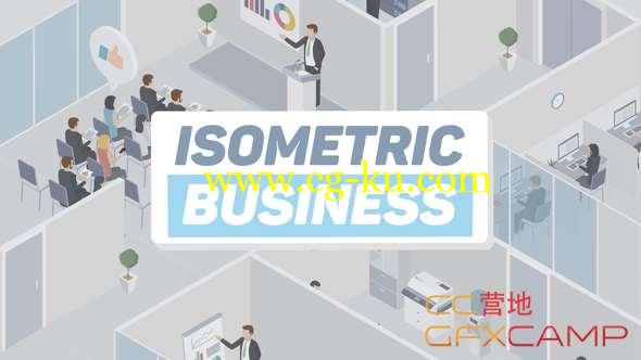 AE模板-扁平化等距公司上班族人物场景MG动画 Business Isometric的图片1