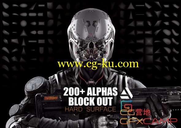 ZBrush硬面组建模型 Gumroad - Zbrush 200+ Alphas Block Out Hard Suface的图片1