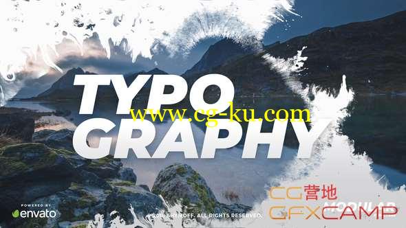 AE模板-水墨滴落晕染文字开场 Ink Typography的图片1