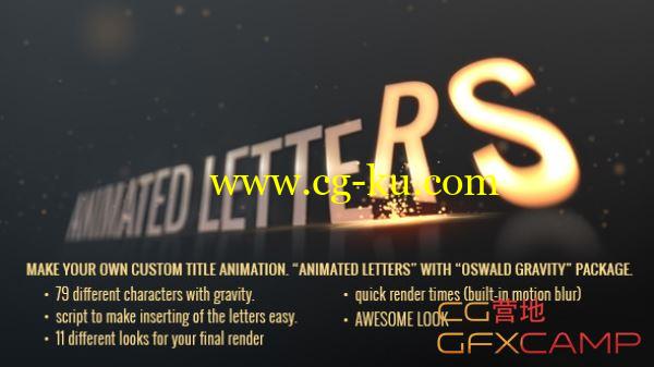 AE模板-跳动文字 Videohive Animated Letters – Oswald Gravity Package的图片1