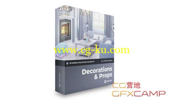 室内装饰3D模型 CGAxis - Decorations 3D Models Collection Volume 103 (C4D/MAX/OBJ/FBX等格式)的图片1