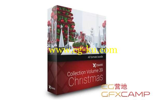 圣诞节3D模型 CGAxis - Models Volume 39 3D Christmas (C4D/MAX/OBJ/FBX等格式)的图片1