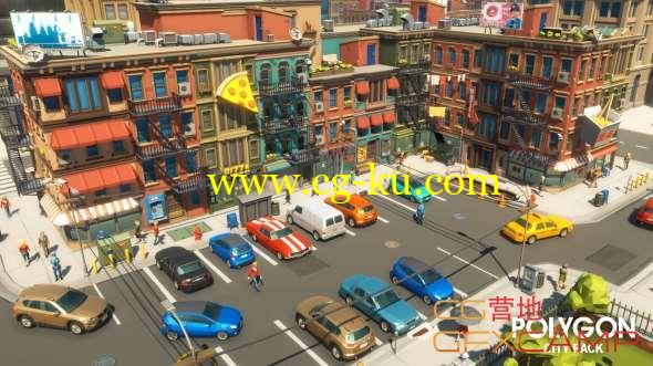 城市低多边形楼房人物3D模型 Cgtrader - POLYGON - City Pack Low-poly and Complete Colored Lowpoly Standing People的图片1