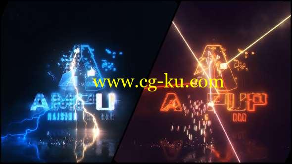 AE模板-闪电Logo镭射雕刻Logo动画 Energetic Electrify and Laser Logo的图片1