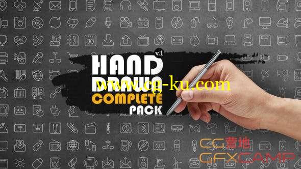 AE模板-手绘图标ICON动画 Hand Drawn Complete Pack的图片1