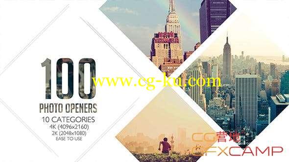 AE模板-简洁照片拼贴Logo动画 100 Clean Photo Openers - Logo Reveal Pack的图片1