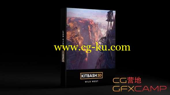 峡谷木屋楼房3D模型 Kitbash3D - Wild West (MAX/MA/OBJ/FBX格式)的图片1