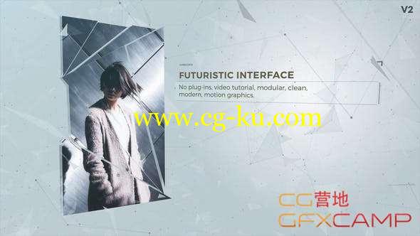 AE模板-科技感图片介绍片头 Futuristic Interface Presentation的图片1