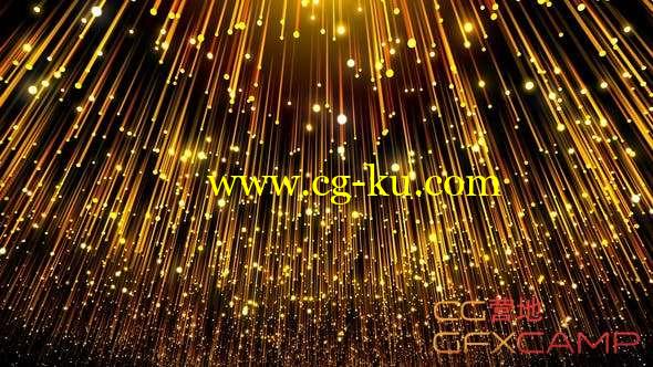 金色粒子帘幕背景视频素材 Gold Rain的图片1