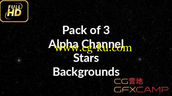3组星星闪烁带通道视频素材 Flickering Stars Alpha的图片1