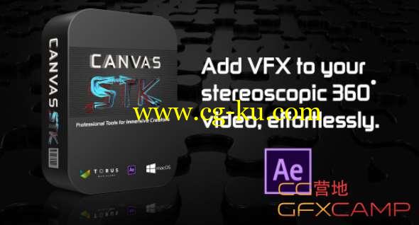 360 VR立体视频制作AE脚本 Aescripts Canvas STK v1.06 + 视频教程的图片1