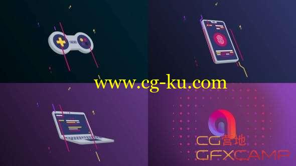 AE模板-游戏电脑配件图标动画 Gadget Preview Logo的图片1