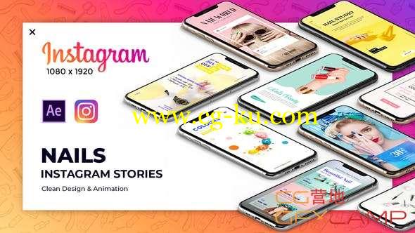 AE模板-时尚视频INS竖屏包装宣传 Nails Instagram Stories的图片1