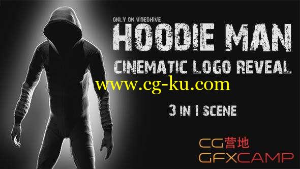 AE模板-神秘人手持Logo动画 Hoodie Man - Cinematic Logo Reveal 3 in 1的图片1