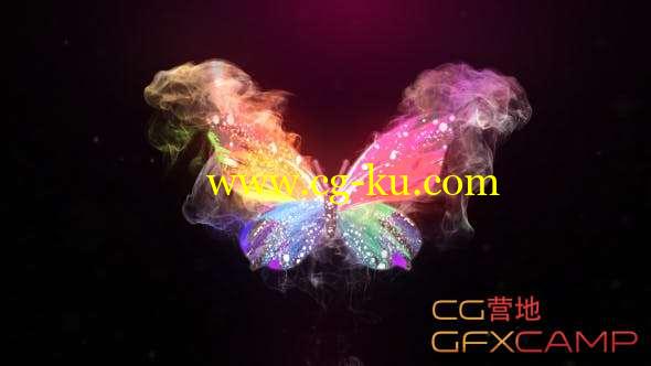 AE模板-粒子蝴蝶飞舞Logo动画 Glowing Butterfly Logo Reveal的图片1