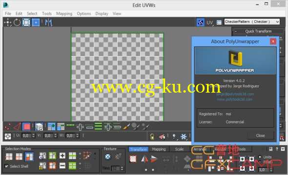 3DS MAX UV贴图修改插件破解版 PolyUnwrapper v4.3.3 for 3ds Max 2010 - 2020的图片1