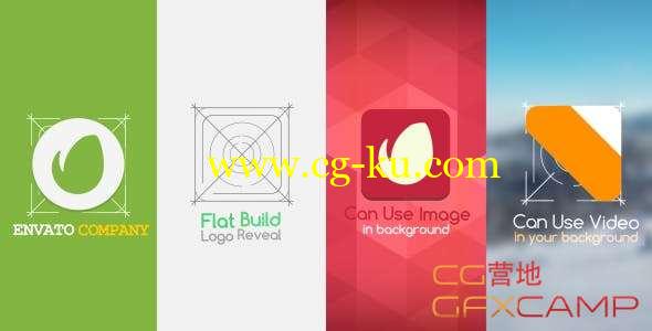 AE模板-扁平化Logo设计动画 Flat Build Logo Reveal的图片1