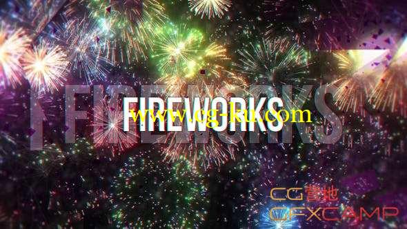 AE模板-烟花背景文字标题开场 Fireworks的图片1