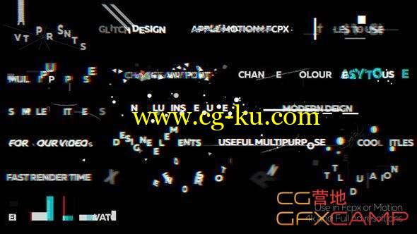 FCPX插件 + Apple Motion模板-信号损坏文字标题动画预设 Glitch Titles 2的图片1