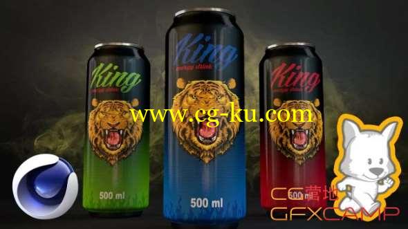 汽水罐建模材质渲染C4D教程 Skillshare - 3D Product Visualization in Cinema 4D - Model texture and render an Energy Drink Poster的图片1