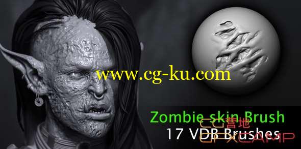 ZBrush僵尸皮肤笔刷预设 ArtStation Marketplace - Zombie skin VD Brushes的图片1